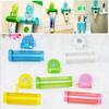 2pcs Rolling Squeezer Toothpaste Dispenser Tube With Sucker Hanging Holder