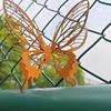 1/3 STKS Holle Dubbele Laag Roestige Vlinder Muurhanger Metalen Vlinder Beeld Tuin