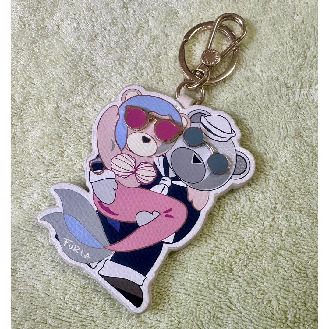 Used FURLA Bear Bear Sunglasses Keychain Keyring