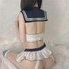 Sailor uniform cosplay sexy short belly button free mini bow school Halloween costume [harukita] set, costume, sheer, sleeves, exposed, size, 2-piece