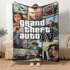 1pc Grand Theft Auto Soft Flannel Blanket with Designer Print A cozy blanket for all seasons, perfect for the couch, bed, office