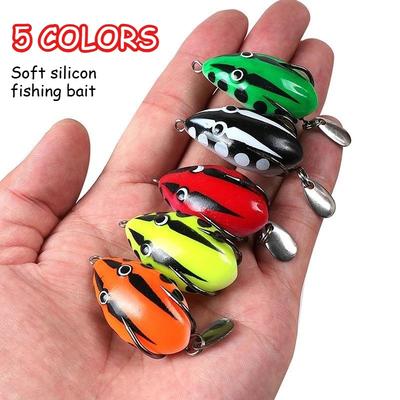 Umpan Katak 4cm/5.6g Soft Frog Fishing Lure Mini Soft Lure Double Hooks Top Water Ray Frog Artificial Bait
