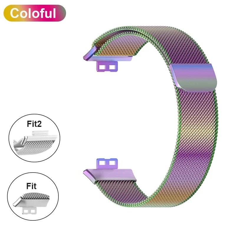 Metal Band For Huawei Watch Fit/Fit 2 Strap With Case TPU Screen Protector Watch Fit Bracelet Milanese Magnetic Loop Watchband