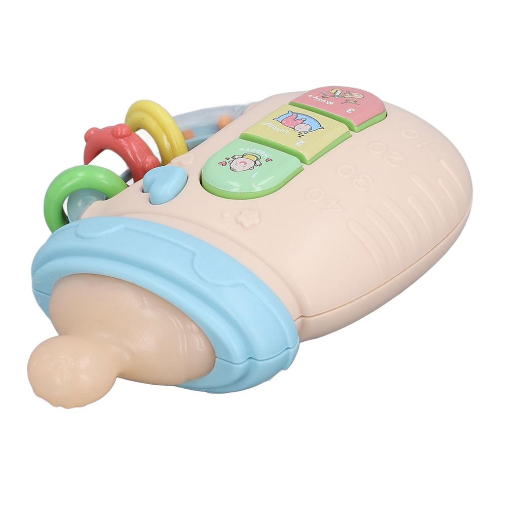 Baby Bottle Shape Teething Toys Soothing Sounds Lullaby Machine with Light and Music for Newborn Early Education