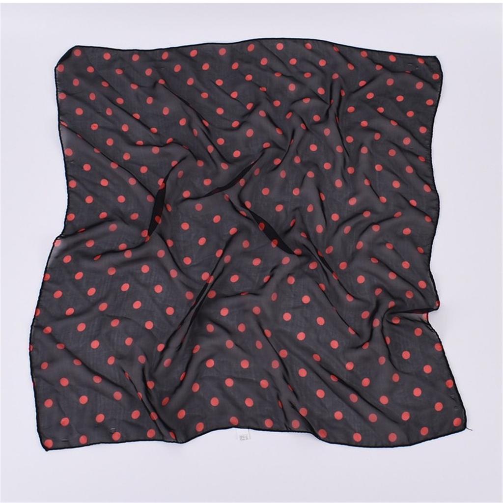 Stylish Black Dotted Small Square Scarf for Men and Women Neckerchief Headscarf Trendy Dotted Neck Scarf Square Scarves