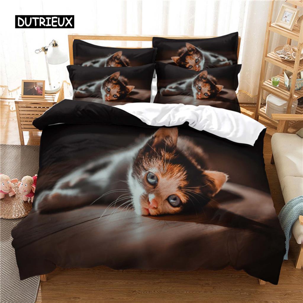 Lovely Cat Bedding Set Duvet Cover Set 3d Bedding Digital Printing Bed Linen Queen Size Bedding Set Fashion Design