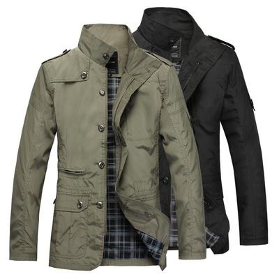 Men Spring and Autumn Casual Windproof Jackets Plus Size Business Overcoat Jackets