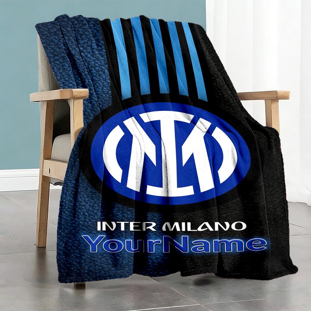 Inter Milan Customize Your Name Blanket Cozy Personalized Blanket Durable Comfort Throw For Couch Livingroom Chair Bedding Ideal for All Seasons