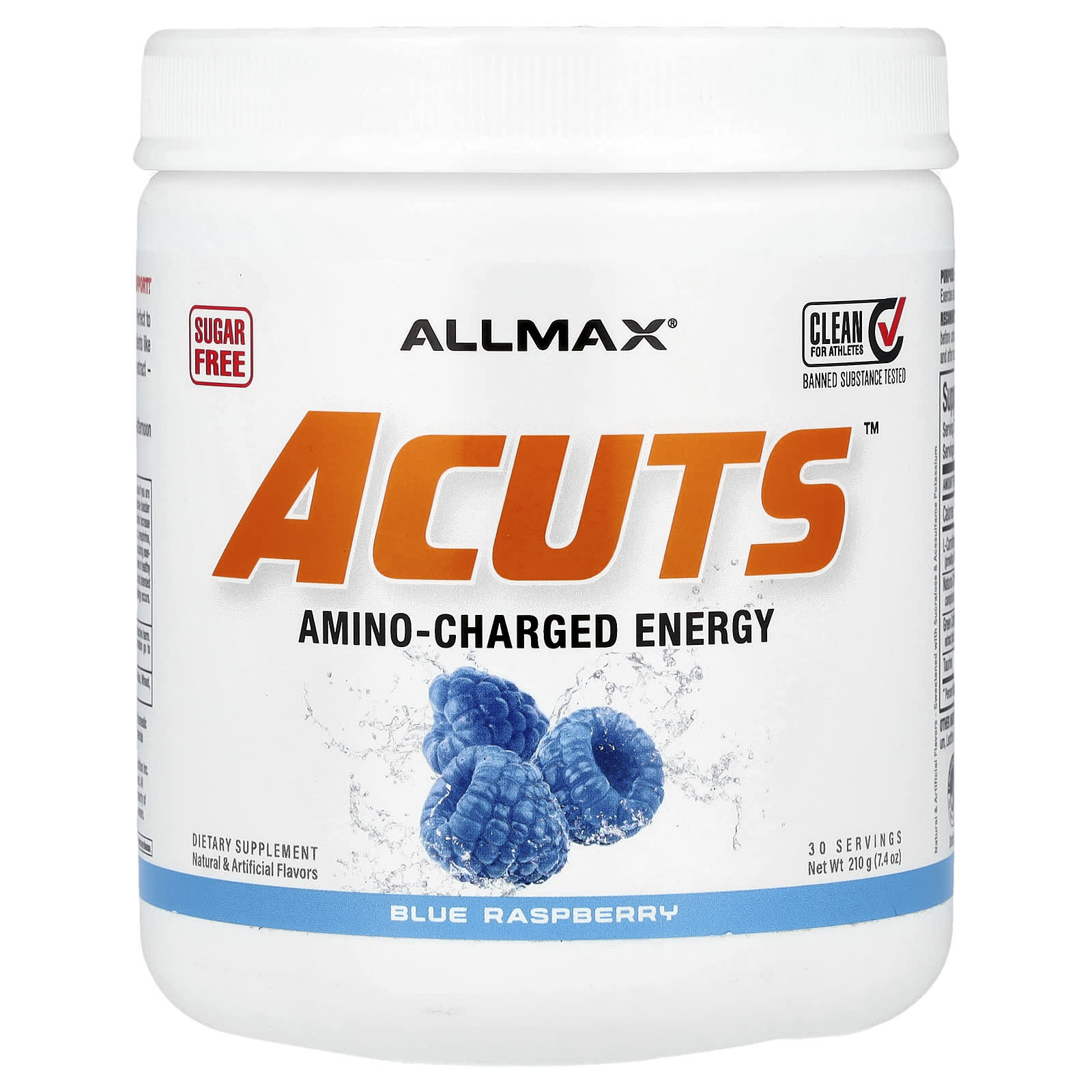 

Acuts, Amino Charged Energy Drink, Blue Raspberry, 210G(7.4Oz)