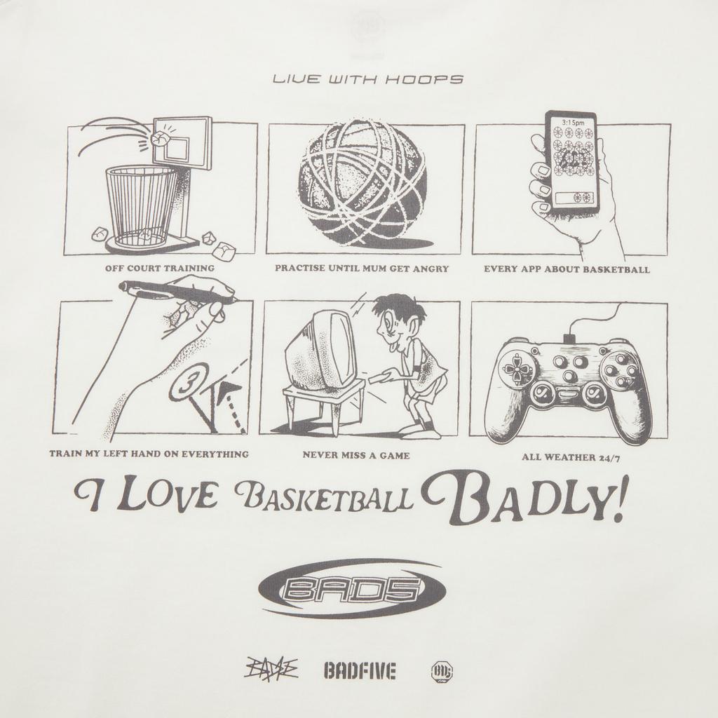 Li Ning BADFIVE T Shirts Men's Ivory Crew Neck Moderate AHSW163-6