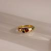 Geometric Irregular Design Pavé Set Colored Zircon Ring - High-End European and American Fashion Trend