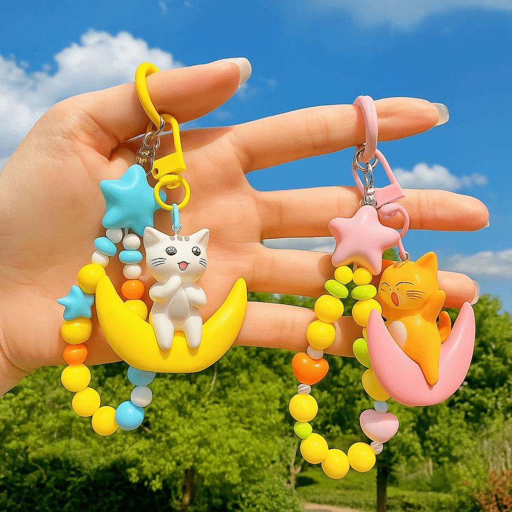 Soft Furry Simulated Cat Doll White Gray Stuffed Cat Keychain Kitten Plush Toy Girls Gift