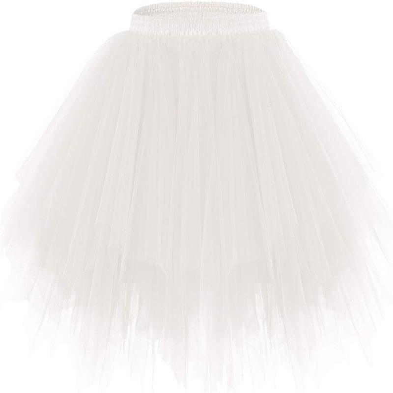 Falda de Tul para Fiesta de Halloween Tutú de Tul Vestidos de Princesa Vestidos de Boda Faldas de Malla Faldas para Actuación de Danza Tutú de Tul con Capas Esponjosas