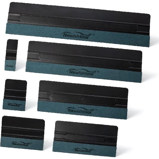 7 In 1 Vinyl Squeegee Tool, Different Package Dimensionss Plastic 7 Pcs-black