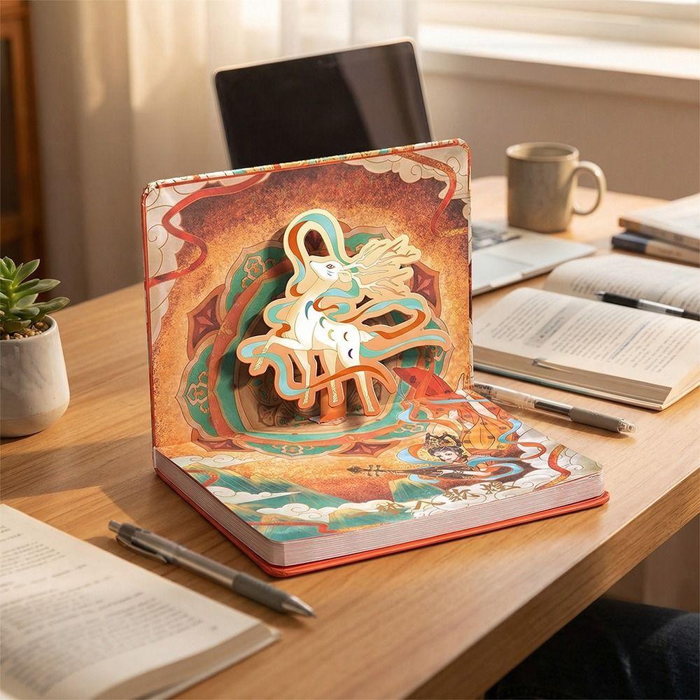 Good-looking 3D Pattern Scrapbook Full-Color Notepad Chinese Style Notebook  Office Supply