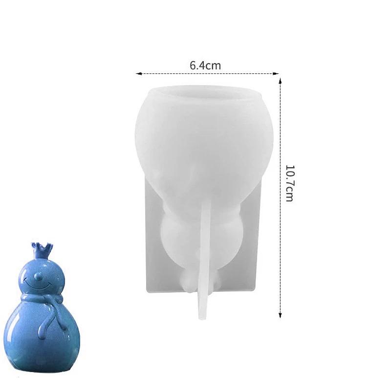 Christmas Snowman Plaster and DIY Bearded Santa Claus Scented Candle Silicone Mold for Home Party Decoration