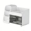 Makeup Organizer with Drawers Plastic Cosmetic Display Case Skincare Organizer with Brush Holder for Vanity Bathroom