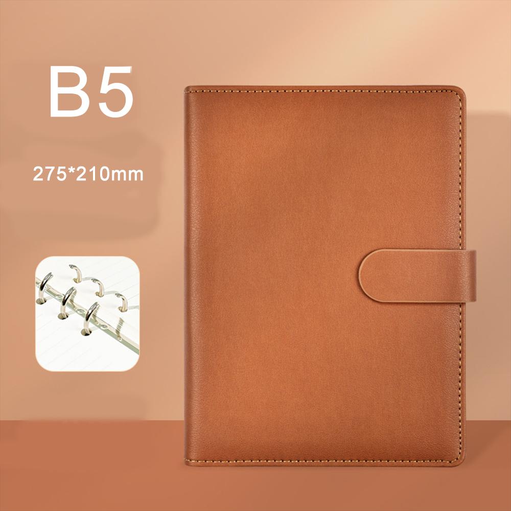 (Free Logo Engraving) A5/B5 High-grade Leather Loose-leaf Notebooks, Business Meeting Minutes, Notepads, Student Subject Notebooks, Diaries