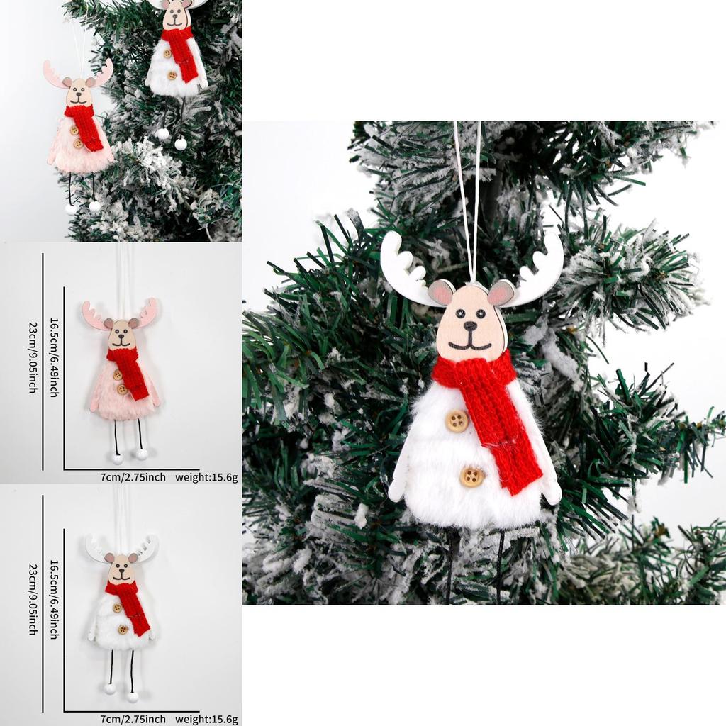 Adorable Christmas Tree Decorations Featuring Cute Plush Reindeer Ornaments In White And Pink
