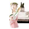Girl Flower Vase Decoration Ornament Resin Girl Figurine Vase Female Sculpture Desktop Planter Decorative Modern Floral Holder