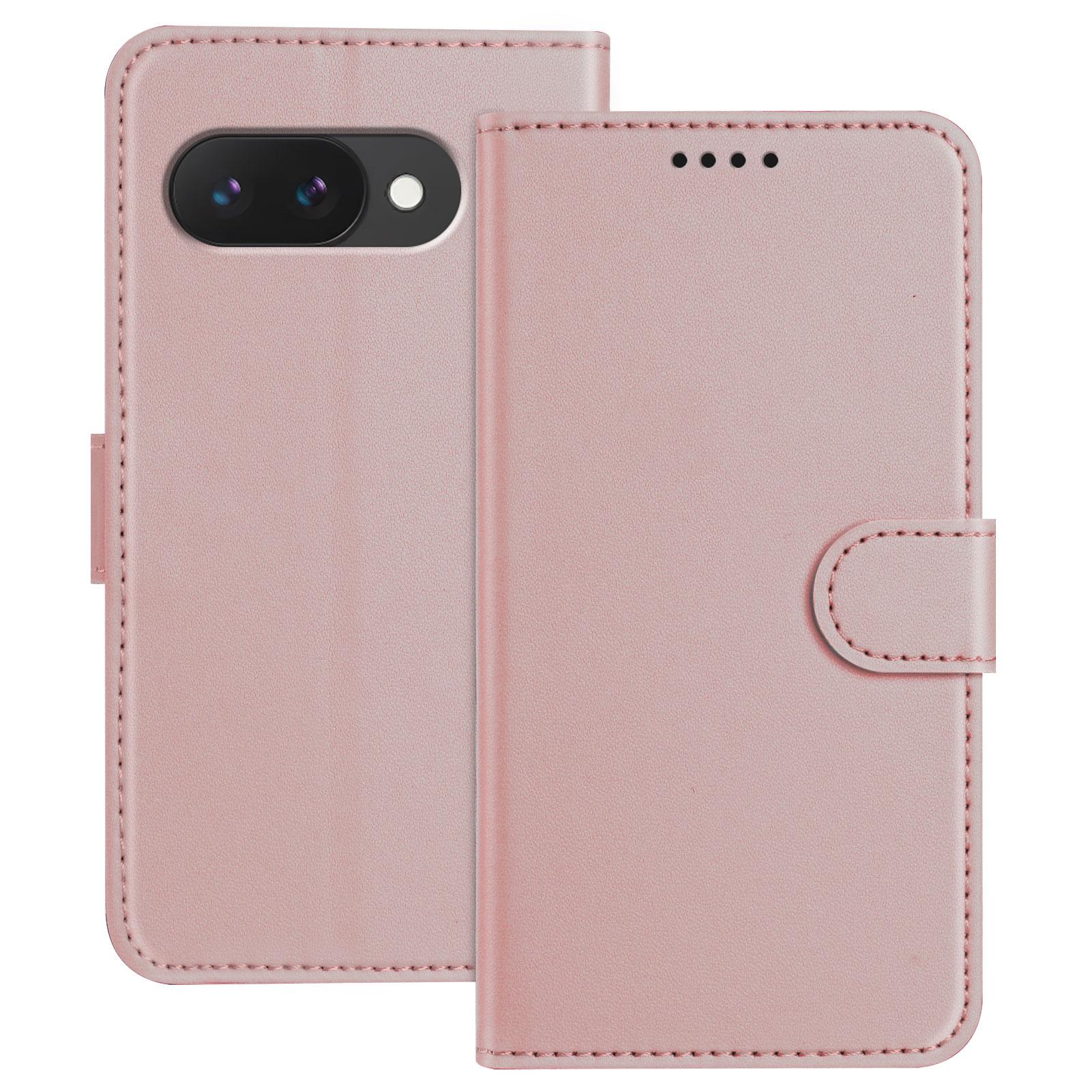 

For Google Pixel 9a Leather Case Wallet Stand Solid Color Anti Drop Phone Cover E