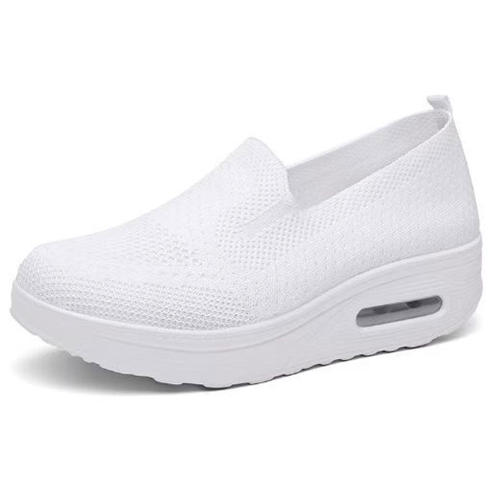 

Женские повседневные кроссовки Slip on, дышащие, с сетчатым верхом, для бега, ходьбы, езды на велосипеде, вождения 40 белый