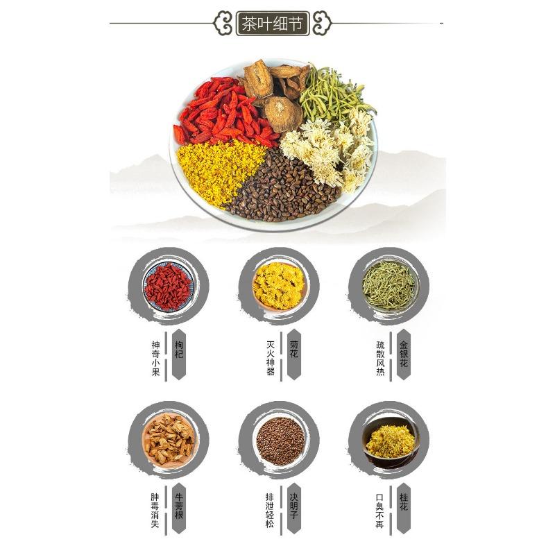 Chrysanthemum Cassia Seed Tea - Honeysuckle Bamboo Leaf Goji Herbal Blend