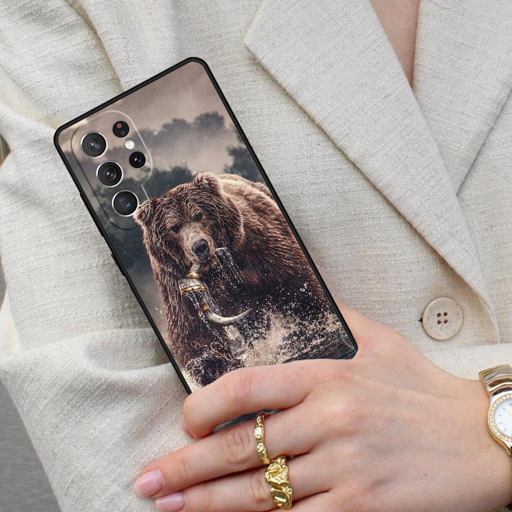Grizzly Bear Animal Cell Phone Case for Samsung Galaxy S26 Ultra S25 S24 S23 S22 S21 S20 Note10 Cover
