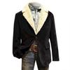 Men's Color Corduroy Warm Pocket Suit Jacket Cardigan Men's Casual Suit