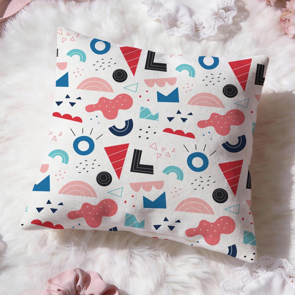 Memphis Seamless Patterns Cushion Cover Premium Comfort Reversible Pillow Cove -Two In One Design for Any Room & Car Interior