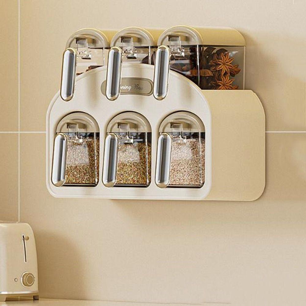 Plastic Condiment Storage Box Sealed Spice Storage Rack Practical Spice Container  for Home