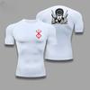Men Compression T-Shirt for Fitness Running Sports Quick-Dry Guts Breathable Short Sleeves Stretchy Fabric for Summer Workouts