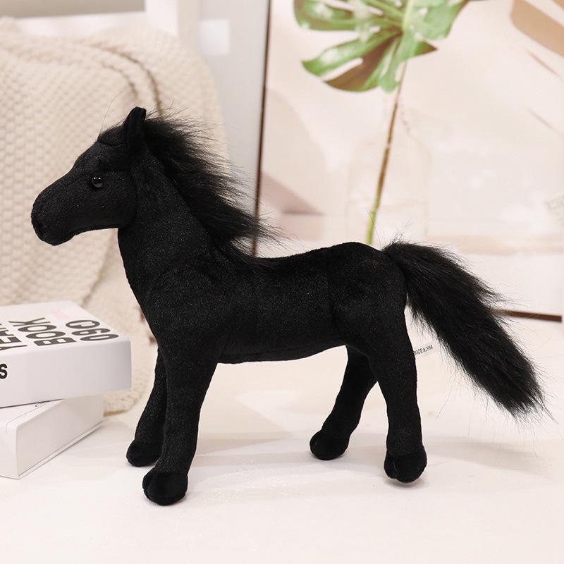 Little Pony Black Horse Plush Toy - Cloth Doll Gift & Home Ornament