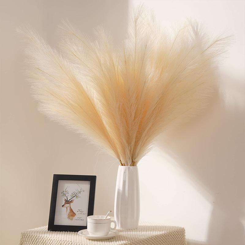 100cm Artificial Pampas Grass Fluffy Fake Reed Flowers 1pc Home Bedroom Party Decoration Wedding Decor Accessories Faux Flowers