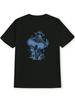 Blue Mushroom Celestial Graphic Tee Mens Casual Cotton Short Sleeve TShirt Breathable Summer Crew Neck