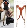 Adjustable PU Leather Rivet Double Shoulders Strap Digital Camera Harness Accessory