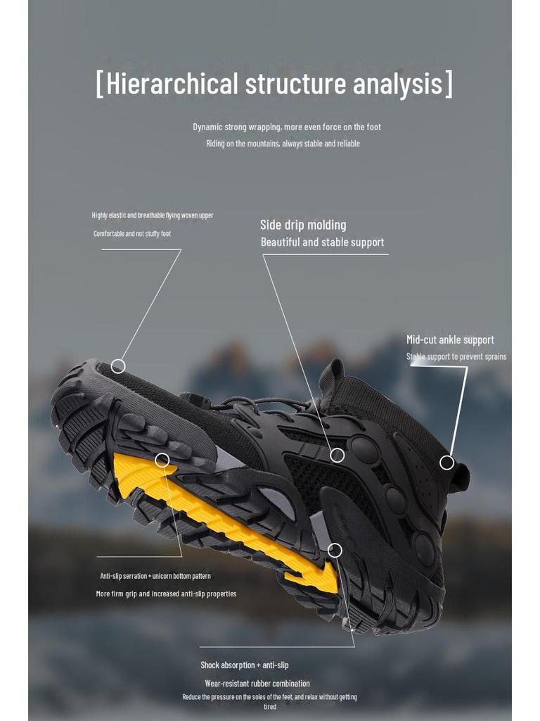 Protiskluzové venkovní turistické a horolezecké boty: Odolné proti opotřebení, vhodné pro brodění a rybolov