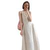 Beige polka dot jacquard sleeveless dress women's summer 2026 new French first love milk sweet A-shaped long skirt
