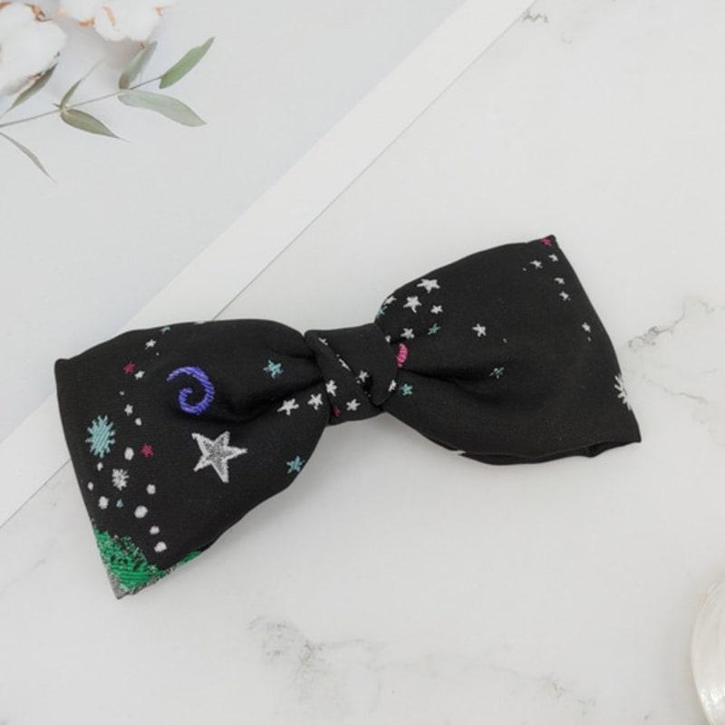 MAIA Milky Way Star Jacquard Hair Ribbon Pin - Green