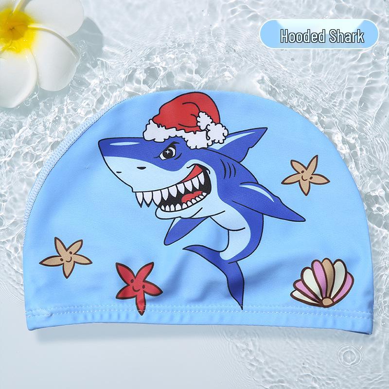 Waterproof Cartoon Swim Cap with Ear Protection for Adults - Unisex, Comfortable Fit