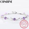 Silver 925 Jewelry Bracelets for Women Trendy Amethyst 925 Silver Bracelet Charm Women Wedding Bracelet Gift