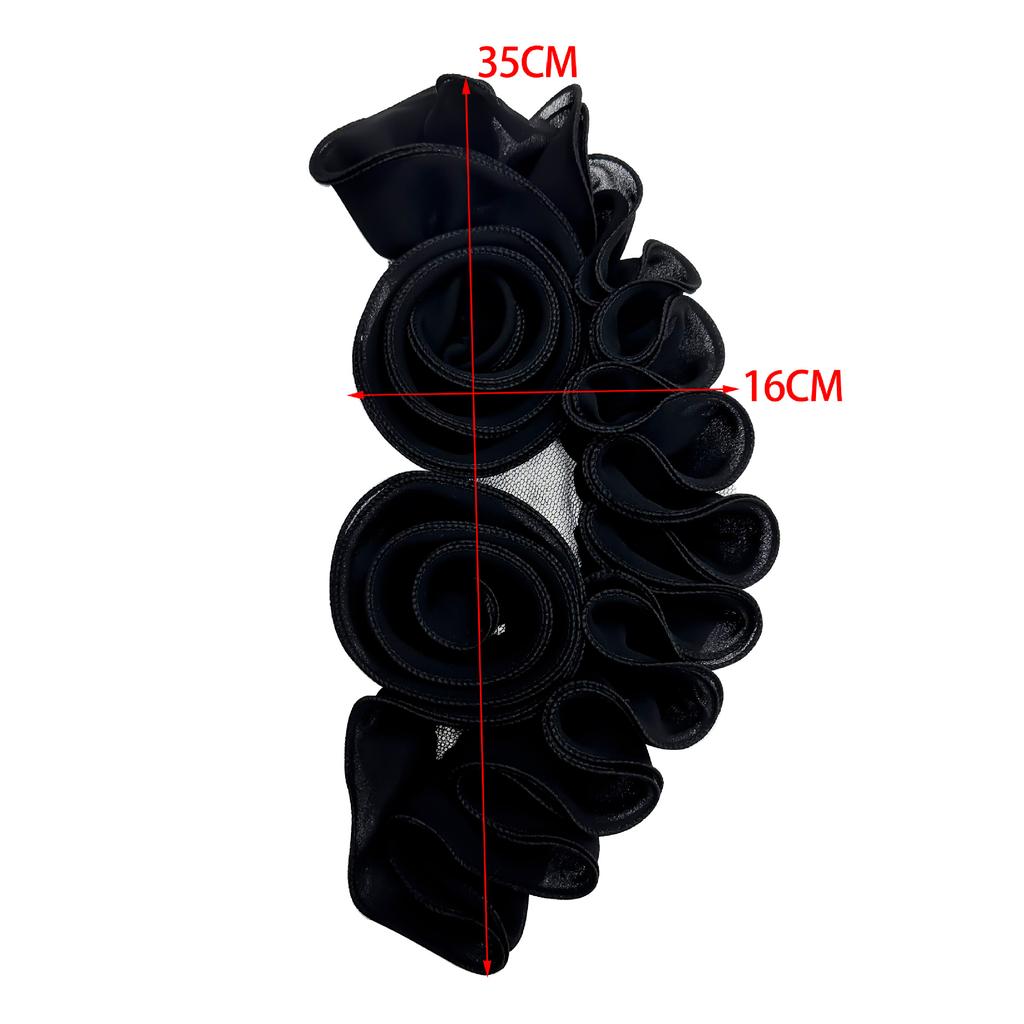 European And American Solid Color Fungus Edge Flower Applique Wedding Dress Accessories Three-Dimensional Rose Clothing Accessories Cloth Sticker