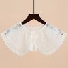 Korean Women Lace Fake Collar Shawl Wrap Embroidery Shirt Detachable Collars Removable Blouse Doll False Collar Decorative