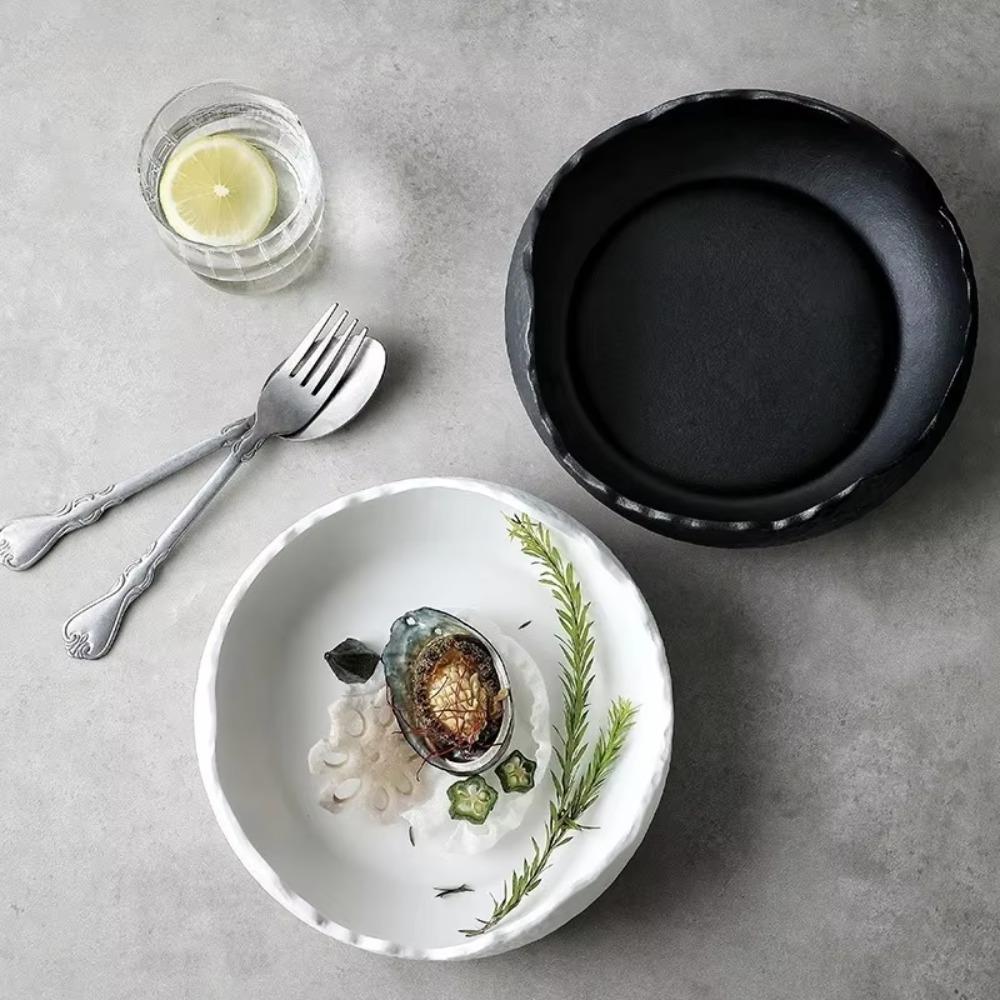 Matte Finish Dessert Bowl Irregular Shape Open Dessert Plates Creative Snack Dish Hotel