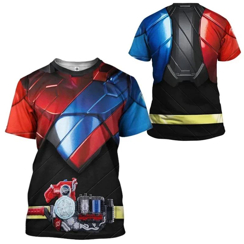 Japanese Anime Kamen Rider Whirlwind 3D Printed T-Shirts Men's And Women's Cosplay T Shirt Summer Street Fashion Sports Tops