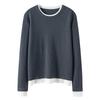 Women's Autumn Winter Patchwork Cashmere Round Neck Loose Pullover Knitwear