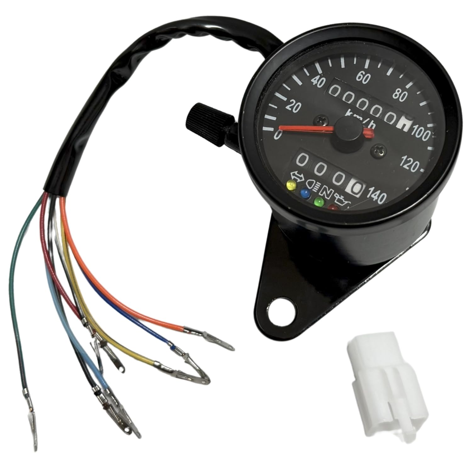 

RiNan. Motorcycle Speedometer Mechanical LED 140 km Universal Black x Black чорний
