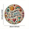 1PC El Tiempo De Dios Es Perfecto Metal Wall Art Sign, Weatherproof Iron Sculpture for Home Garden Decor Outdoor Indoor