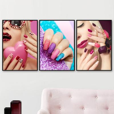 Nail Fashion Salon Colorful Canvas Painting Nordic Posters Prints Modern Wall Art Cosmetics Beauty Shop Aesthetic Room Decor