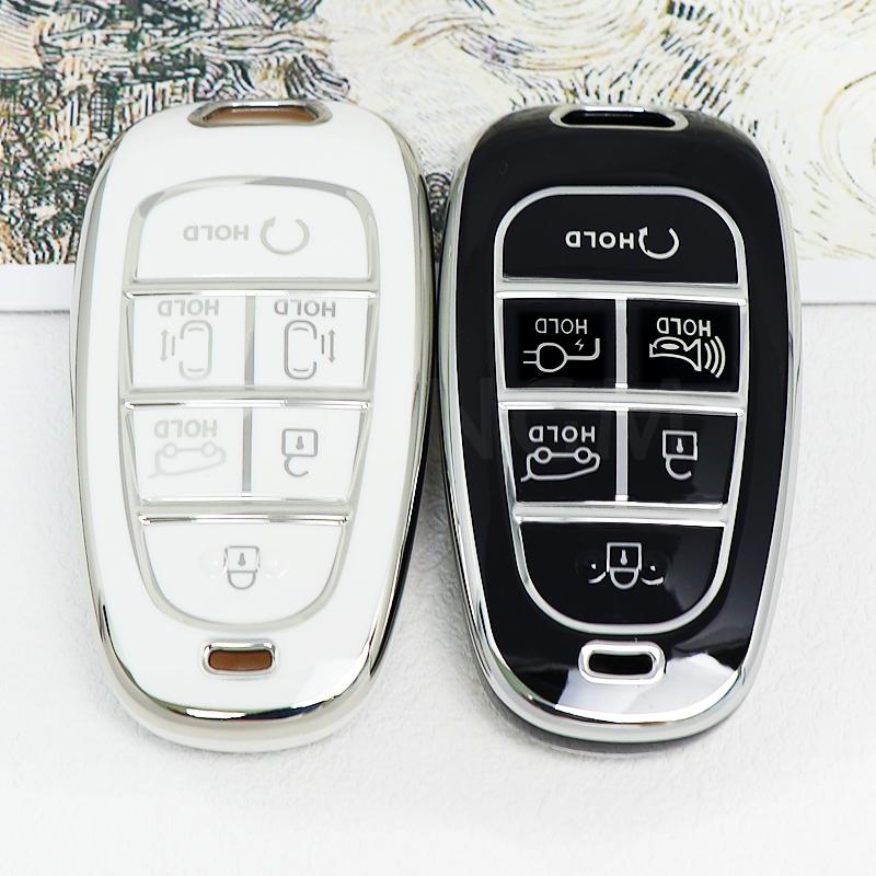 4 5 6 7 8 Buttons TPU Remote Key Shell Fob Case Cover for Hyundai 2020-2021 Sonata Nexo DN8 Santa Fe TM Tucson NX4 Staria Ioniq